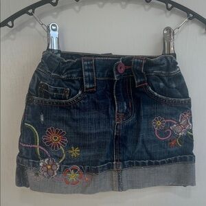Place Denim with Pink Button Accent Skirt 24 Months